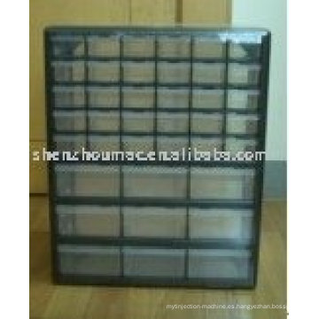 Caja de plástico para herramientas con 39 cajones